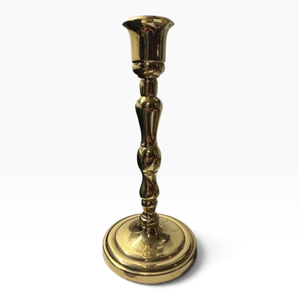 Vintage PartyLite Brass Taper Candlestick Holder Polished Gold Tone 7.25 Inch